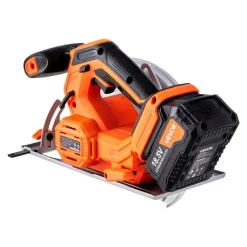 VEVOR Cordless Circular Saw, 7-1/4 inch Blade, 5000 RPM Speed, 0-45 Degree Bevel Capability, Brushless Motor, LED Light, Electric Circular Saw Kit with Battery and Charger Included, for Wood Cutting