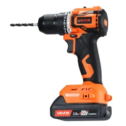 VEVOR Cordless Drill Driver, 1/2 inch Metal Chuck, Brushless Motor, Dual-Speed Variable, Drill Driver Kit with Lithium Battery and Charger, Tool Box, for Wood and Metal Drilling, Screw Driving