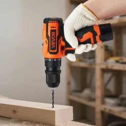 VEVOR Cordless Drill Driver, 5-In-1, Metal Chuck, Dual-Speed Variable, Drill Driver Kit with 2 Lithium Batteries and Charger, Tool Box, for Wood and Metal Drilling, Screw Tightening or Loosening