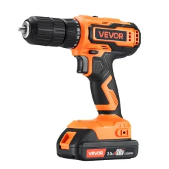 VEVOR Cordless Drill Driver, 1/2 inch Metal Chuck, Dual-Speed Variable, Drill Driver Kit with Lithium Battery and Charger, Belt Clip, for Wood and Metal Drilling, Screw Tightening or Loosening