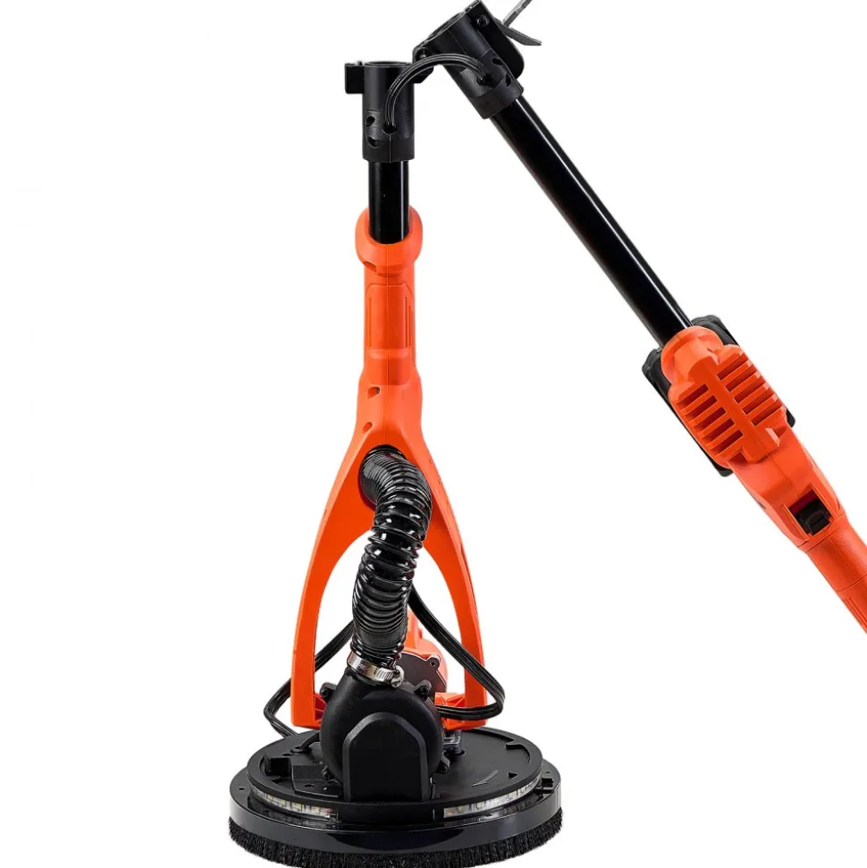 VEVOR Cordless Drywall Sander, 450W Electric Sander, Popcorn Ceiling Removal Tool with Vacuum Dust Collection, 7 Variable Speed 0-1600 RPM, LED Light, Foldable & Extendable Handle, 15 Sanding Discs