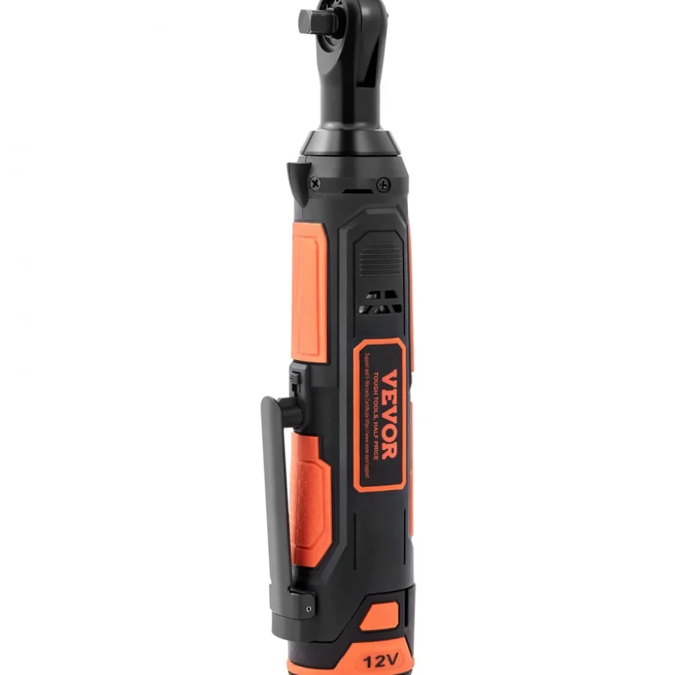VEVOR 3/8" Cordless Electric Ratchet Wrench Set, 12V 33 Ft-lbs Power Ratchet Tool Kit, 45-Min Fast Charge, 2-Pack 2.0Ah Battery, Built-in LED Light, Variable Speed Trigger, 10 Sockets