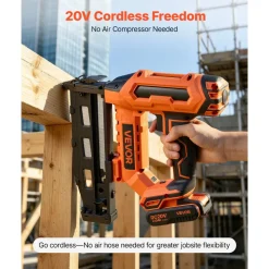 VEVOR Cordless Finish Nailer 20V 16GA Straight Cordless Nailer with Battery, Drives 1-1/4