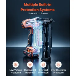 VEVOR Cordless Finish Nailer 20V 16GA Straight Cordless Nailer with Battery, Drives 1-1/4