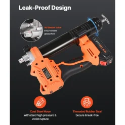 VEVOR Cordless Grease Gun, 8000 PSI Max Pressure, Battery Operated Grease Gun with LED Light & 35.4-inch Long Hose, Compatible with 18V Makita Batteries, For Greasing Vehicles or Machines(Tool Only)