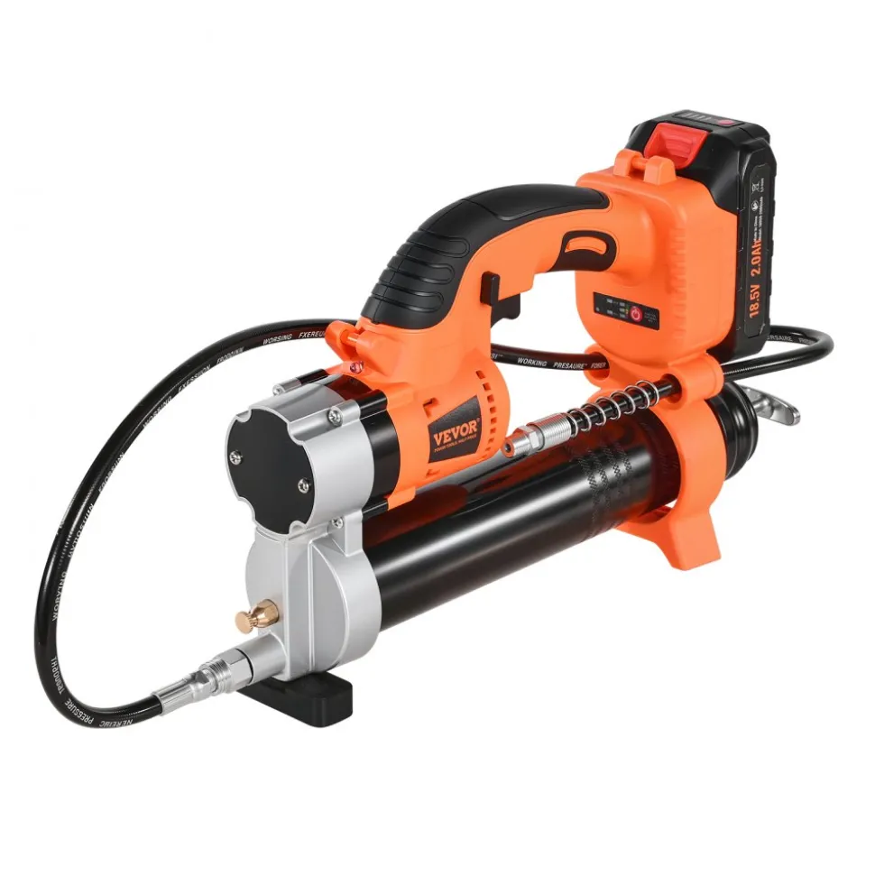 VEVOR Cordless Grease Gun, 8000 PSI Max Pressure, 20V Electric Grease Gun with 2.0 Ah Battery & LED Light, 30-inch Long Hose & Carrying Case, Variable Speed Triggers, Vehicles or Machines Greasing