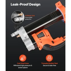 VEVOR Cordless Grease Gun, 8000 PSI Max Pressure, Electric Grease Gun with LED Light & 35.4-inch Long Hose, Compatible with 18V Makita Batteries, Suitable for Greasing Vehicles or Machines(Tool Only)