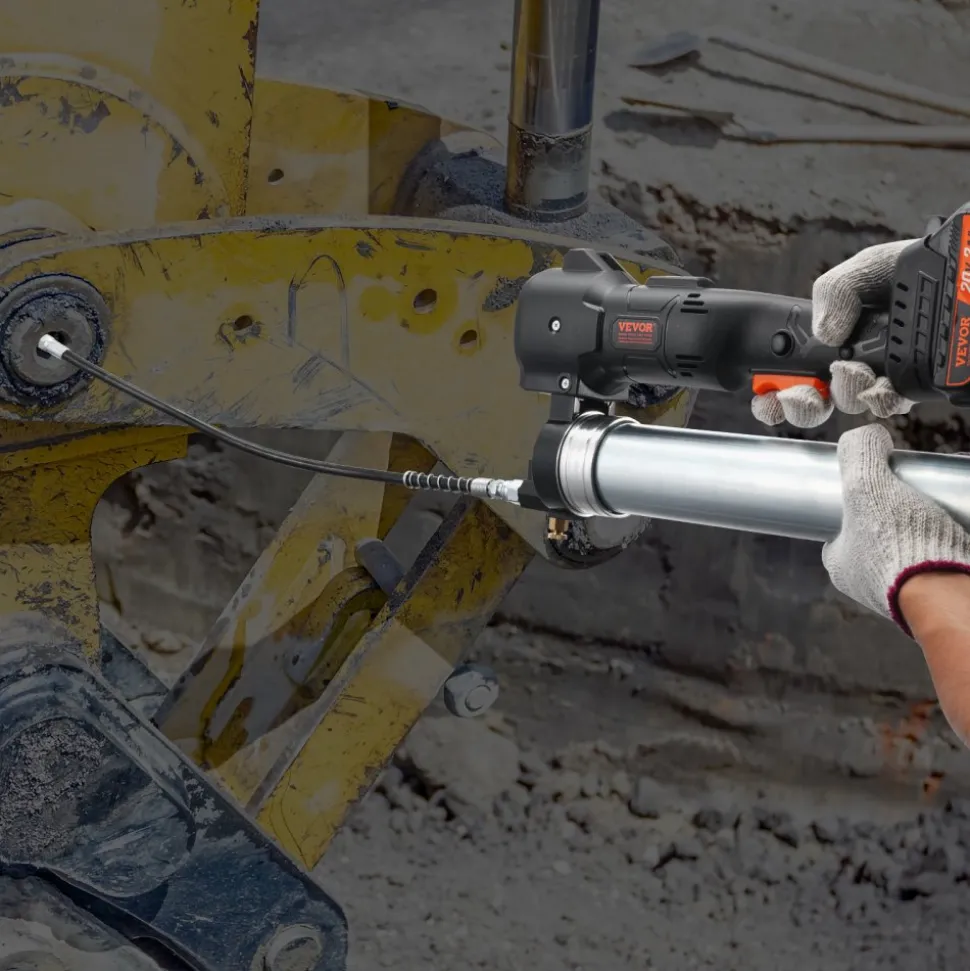 VEVOR Cordless Grease Gun, 20-Volt, 10,000 PSI, 39" Long Hose, Electric Grease Gun Kit Professional High Pressure Battery Powered Grease Gun with Carrying Case, Two Batteries & Charger Included, Black