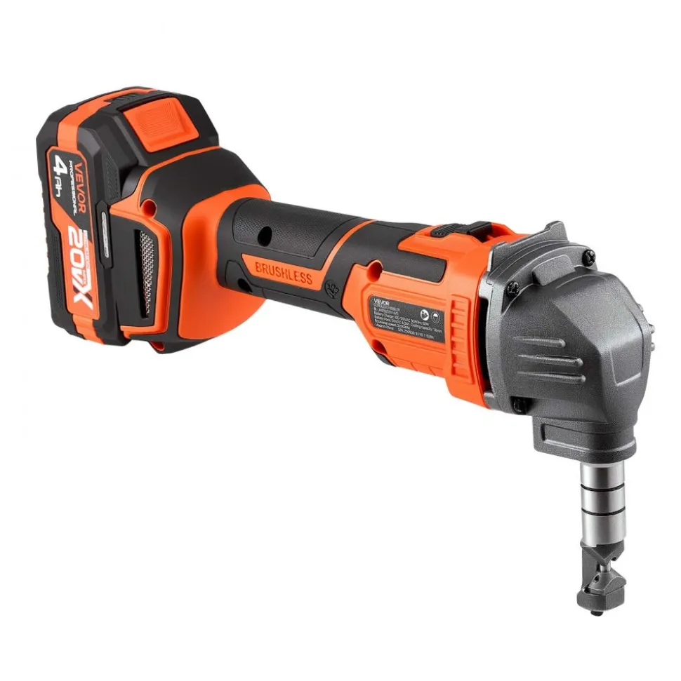 VEVOR Cordless Metal Nibbler, with 20 V 4000 mAh Battery, 2200 RPM Efficient Brushless Motor, Electric Nibbler Metal Cutter with Plastic Carrying Case for Cutting Steel Sheet and Aluminum Sheet