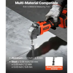 VEVOR Cordless Metal Nibbler, with 20 V 4000 mAh Battery, 2200 RPM Efficient Brushless Motor, Electric Nibbler Metal Cutter with Plastic Carrying Case for Cutting Steel Sheet and Aluminum Sheet