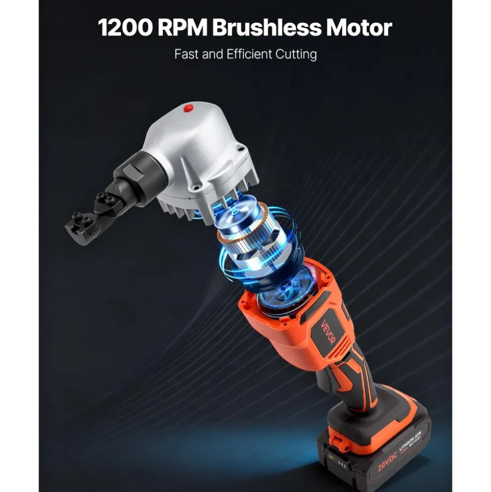 VEVOR Cordless Metal Nibbler, with 18 V 4000 mAh Battery, 1200 RPM Brushless Motor, Electric Nibbler Metal Cutter with Plastic Carrying Case for Cutting Stainless Steel, Aluminum, and Copper Sheet