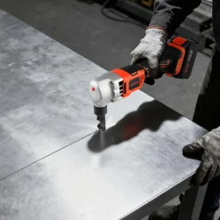 VEVOR Cordless Metal Nibbler, with 18 V 4000 mAh Battery, 1200 RPM Brushless Motor, Electric Nibbler Metal Cutter with Plastic Carrying Case for Cutting Stainless Steel, Aluminum, and Copper Sheet