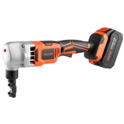 VEVOR Cordless Metal Nibbler, with 18 V 4000 mAh Battery, 1200 RPM Brushless Motor, Electric Nibbler Metal Cutter with Plastic Carrying Case for Cutting Stainless Steel, Aluminum, and Copper Sheet