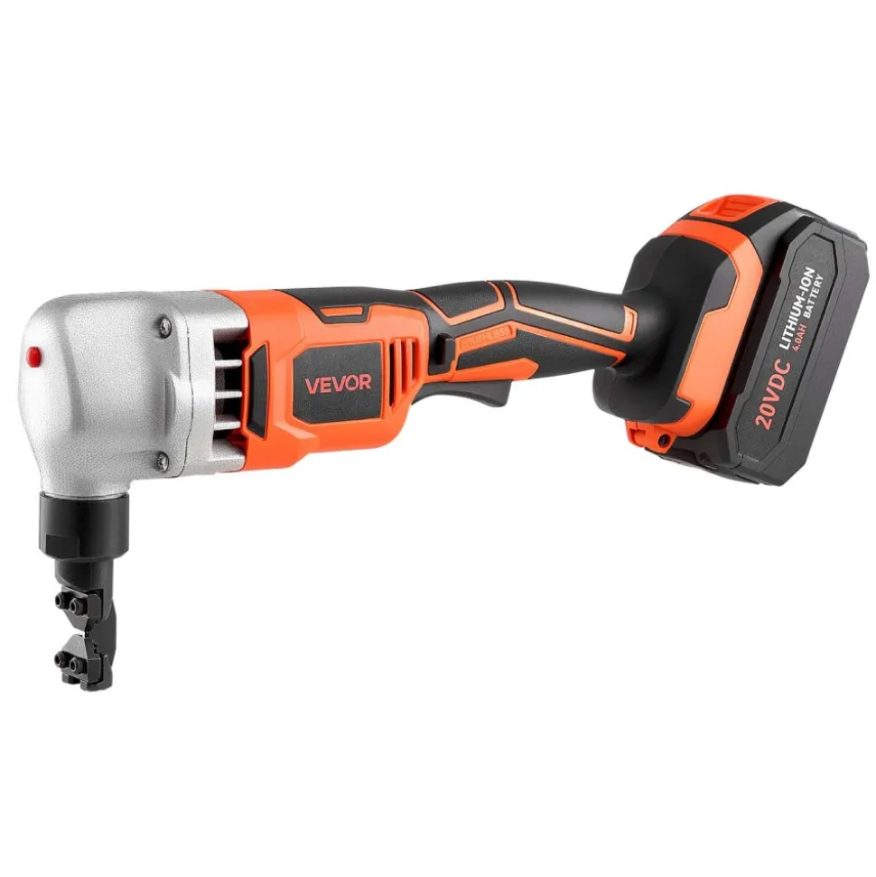 VEVOR Cordless Metal Nibbler, with 18 V 4000 mAh Battery, 1200 RPM Brushless Motor, Electric Nibbler Metal Cutter with Plastic Carrying Case for Cutting Stainless Steel, Aluminum, and Copper Sheet