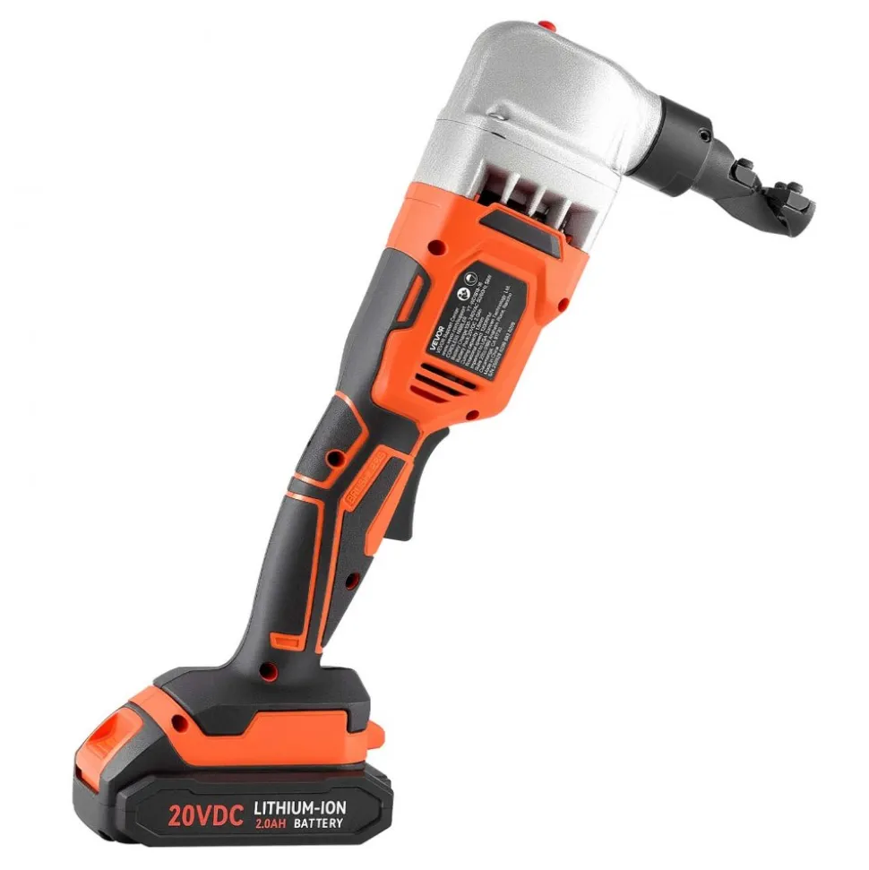 VEVOR Cordless Metal Nibbler, with 18 V 2000 mAh Battery, 1200 RPM Brushless Motor, Electric Nibbler Metal Cutter with Plastic Carrying Case for Cutting Stainless Steel, Aluminum, and Copper Sheet