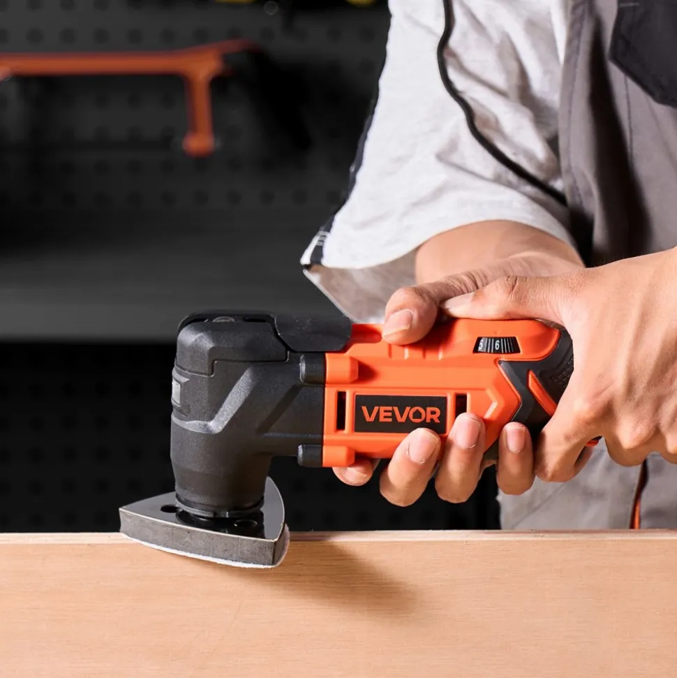 VEVOR Cordless Oscillating Tool, 20V Oscillating Multi Tool Kit with 6 Variable Speeds 8500 - 17000 OPM, 3.2° Oscillation Angle, 2.0Ah Battery Pack & Charger, 12PCS Saw Accessories & LED Work Light