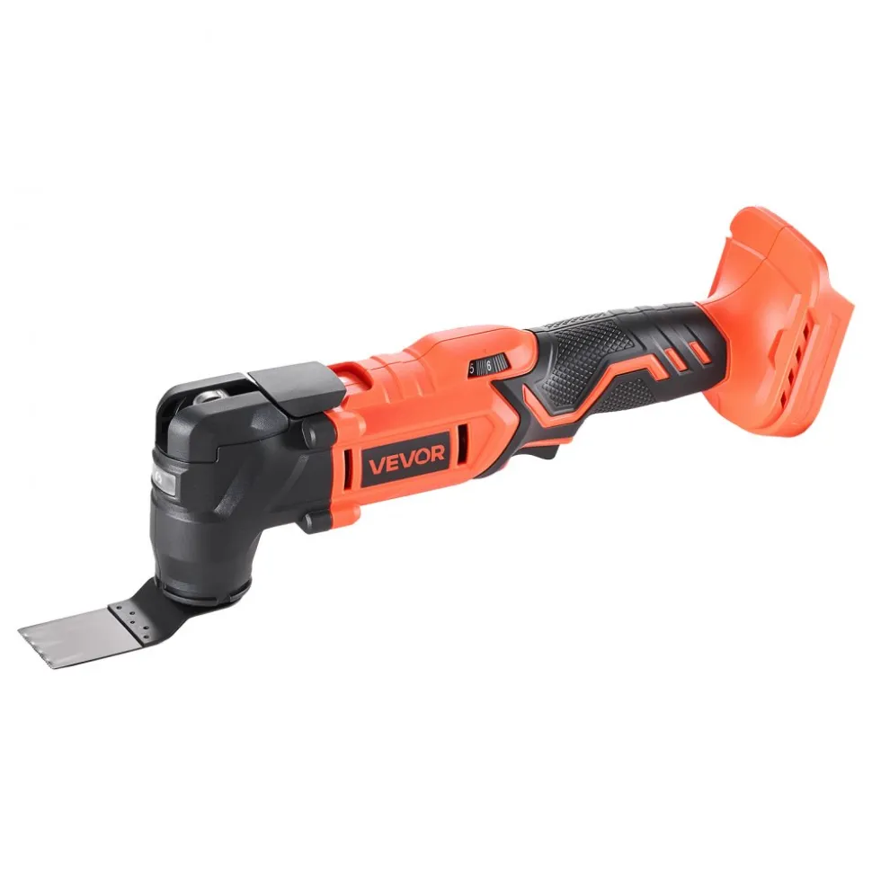 VEVOR Cordless Oscillating Tool, 20V Multitool Oscillating Tool with 6 Variable Speeds 8500 - 17000 OPM, 3.2° Oscillating Angle, 8PCS Saw Accessories & LED Work Light (Battery Pack Not Included)