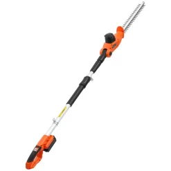 VEVOR Cordless Pole Hedge Trimmer, 20V Electric Bush Trimmer Kit with 18 Inch Double-Edged Steel Blade, 74-94 Inches Telescoping Design for High Branches (2.0Ah Battery and Fast Charger Included)