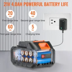VEVOR Cordless Pressure Washer, 652-PSI 1.1 GPM Portable Power Cleaner, Handheld High-Pressure Car Washer Gun with 4.0Ah Battery, Charger, 6-in-1 Nozzle, for Home/Floor Cleaning & Watering