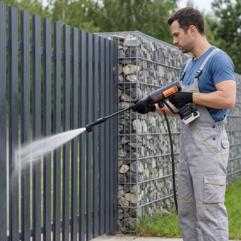 VEVOR Cordless Pressure Washer, 1200PSI MAX Portable Pressure Washer with Brushless Motor, 6-in-1 Nozzle & Water Hose, 4 Speed Adjustable, Battery Powered Handheld Power Cleaner for Home Garden Patio