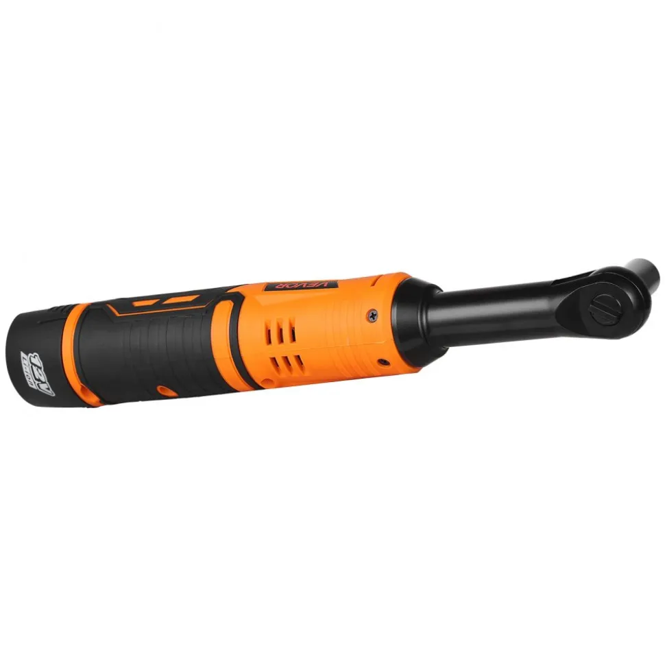VEVOR Cordless Ratchet Wrench, 3/8 inch Drive, 240 RPM, up to 33 ft-lbs of Torque, Extended Battery Powered Electric Ratchet Wrench Set with Two Batteries, Charger, Sockets, Adaptor and Extension Bar