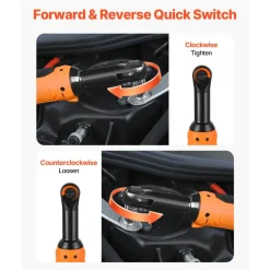 VEVOR Cordless Ratchet Wrench, 3/8 inch Drive, 230 RPM, up to 33 ft-lbs of Torque, Battery Powered Electric Ratchet Wrench Set with Two 2.0Ah Batteries, Charger, Sockets, Adaptor and Carrying Case