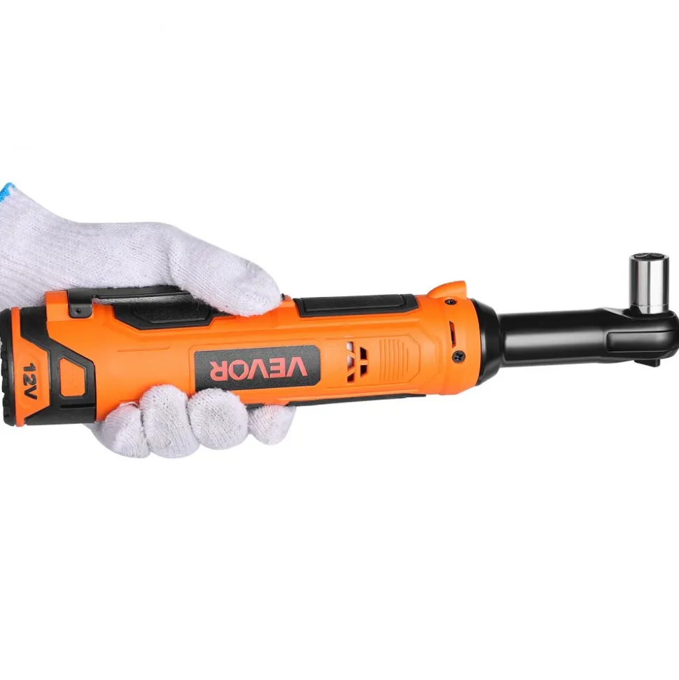 VEVOR Cordless Ratchet Wrench, 3/8 inch Drive, 230 RPM, up to 33 ft-lbs of Torque, Battery Powered Electric Ratchet Wrench Set with Two 2.0Ah Batteries, Charger, Sockets, Adaptor and Carrying Case