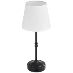 VEVOR Cordless Table Lamp, 5200mAh Built-in Rechargeable Battery Desk Lamp, 3-Level Brightness, Fabric Shade, 2700-3000K Color Temperature, Table Light for Restaurant, Bedroom, Bar Counter, Black