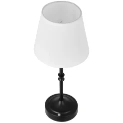 VEVOR Cordless Table Lamp, 5200mAh Built-in Rechargeable Battery Desk Lamp, 3-Level Brightness, Fabric Shade, 2700-3000K Color Temperature, Table Light for Restaurant, Bedroom, Bar Counter, Black