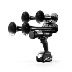 VEVOR Cordless 4-Trumpet Air Horn 130dB Train Air Horn & Built-in Air Pump, 18V 4Ah Lithium Battery, Powerful Sound, Strong Penetration, Handheld Portable for Vehicle Alerts, Holiday & Sporting Events