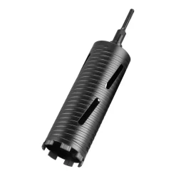 VEVOR Core Drill Bit, 3-1/2 inch Diameter, 9-1/2 inch Drilling Depth, 5/8-11 Internal Thread, Diamond Dry Coring Bit with 3 Adapters, Pilot Drill and Hex Wrench, for Concrete, Red Bricks, and Masonry