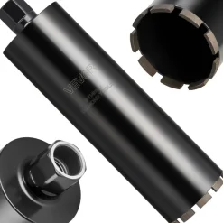 VEVOR Core Drill Bit, 4-1/2 inch Diameter, 14 inch Drilling Depth, 1-1/4 in-7 Internal Thread, High-Precision Welding Technology, Wet Diamond Core Bit for Reinforced Concrete, Bricks, and Masonry