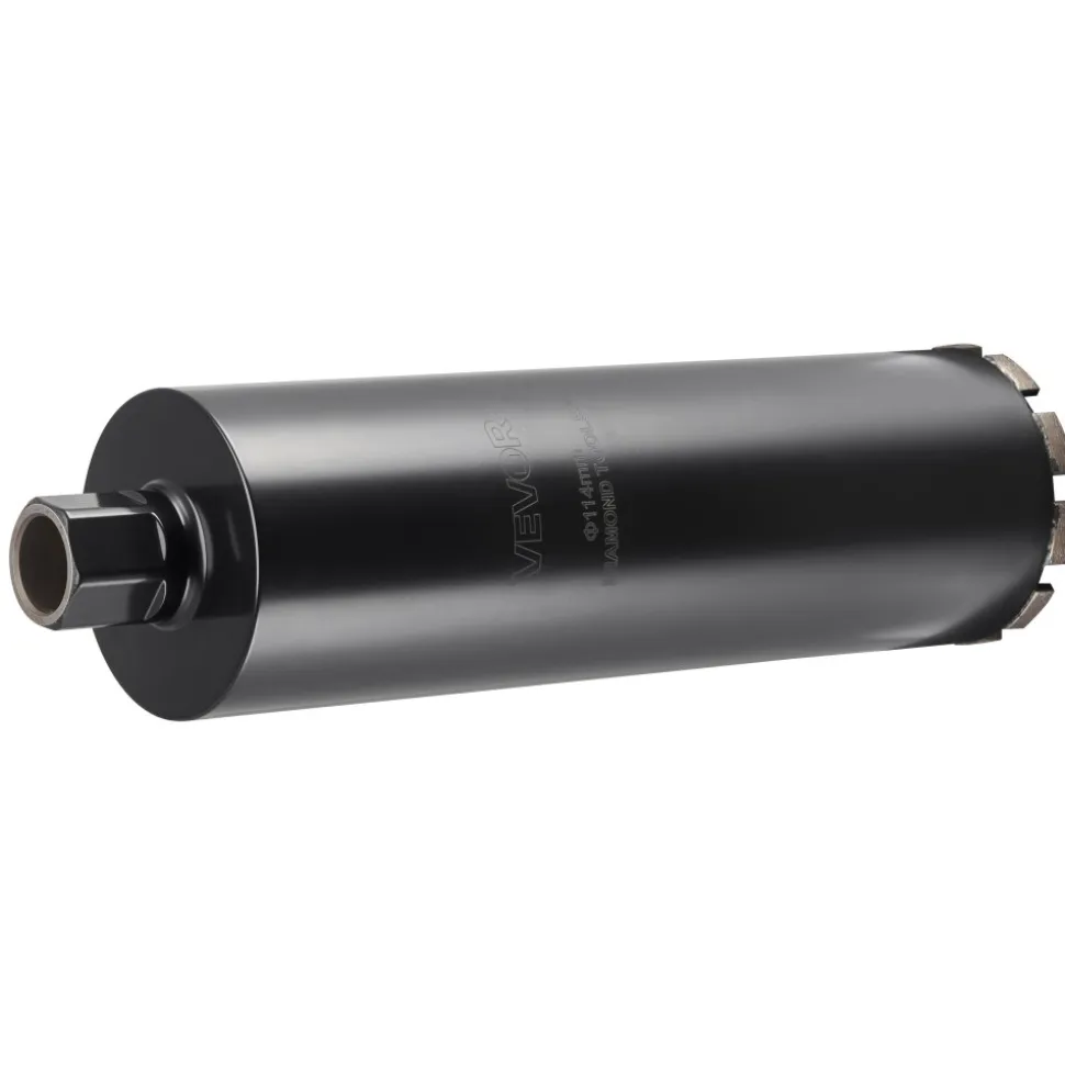 VEVOR Core Drill Bit, 4-1/2 inch Diameter, 14 inch Drilling Depth, 1-1/4 in-7 Internal Thread, High-Precision Welding Technology, Wet Diamond Core Bit for Reinforced Concrete, Bricks, and Masonry