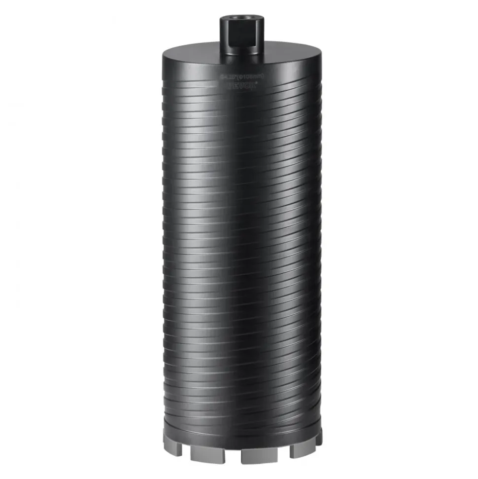 VEVOR Core Drill Bit, 4.25" Wet/Dry Diamond Core Drill Bits for Brick and Block, Concrete Core Drill Bit with Pilot Bit Adapter and Saw Blade, 9.5" Drilling Depth, 5/8"-11 Inner Thread, Laser Welding