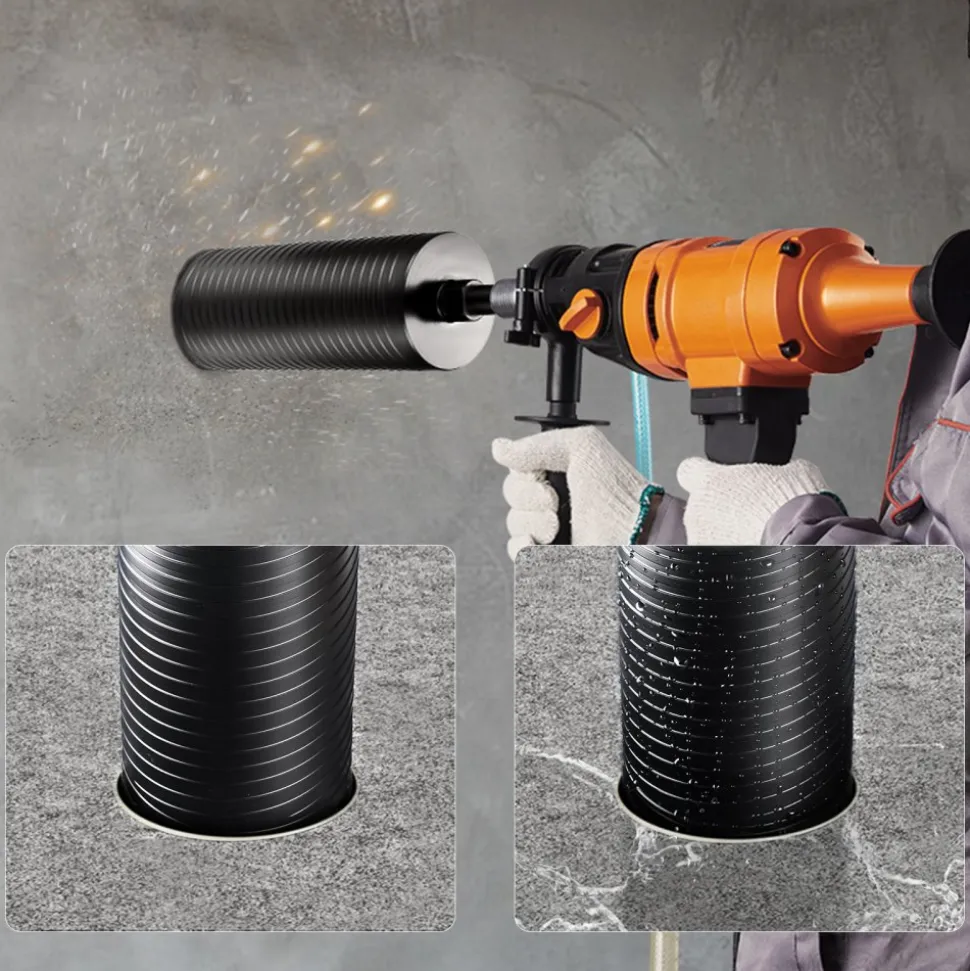 VEVOR Core Drill Bit, 4.25" Wet/Dry Diamond Core Drill Bits for Brick and Block, Concrete Core Drill Bit with Pilot Bit Adapter and Saw Blade, 9.5" Drilling Depth, 5/8"-11 Inner Thread, Laser Welding