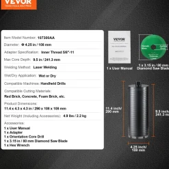 VEVOR Core Drill Bit, 4.25