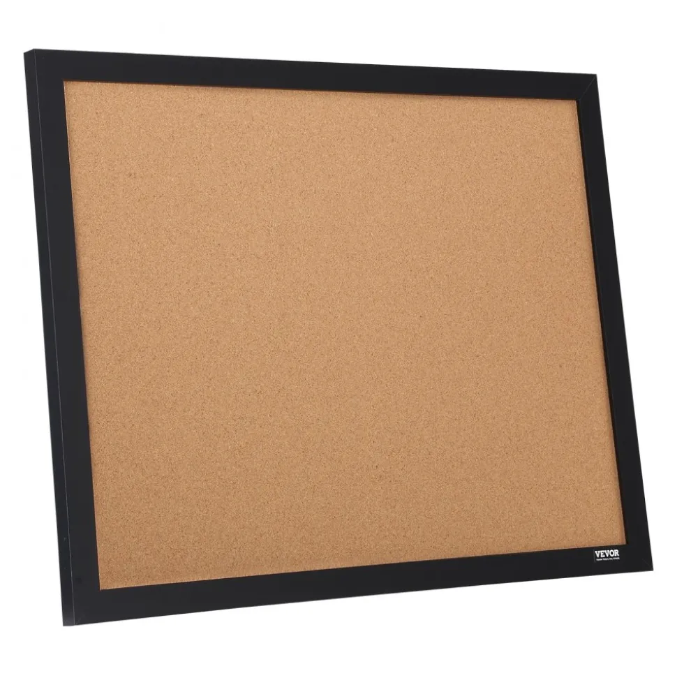 VEVOR Cork Board, 24 x 18 inches, Double-sided Bulletin Board with MDF Sticker Frame, Vision Board Includes 10 Pushpins, for Display and Decoration in Office Home and School