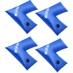 VEVOR Corner Pool Water Tubes, 4 Pack 22.4 x 22.2 in, Corner Winter Water Bags with Leakproof Screw Cap, 0.4mm Heavy Duty PVC, Cold-Resistant Weights for Inground Swimming Pool Covers