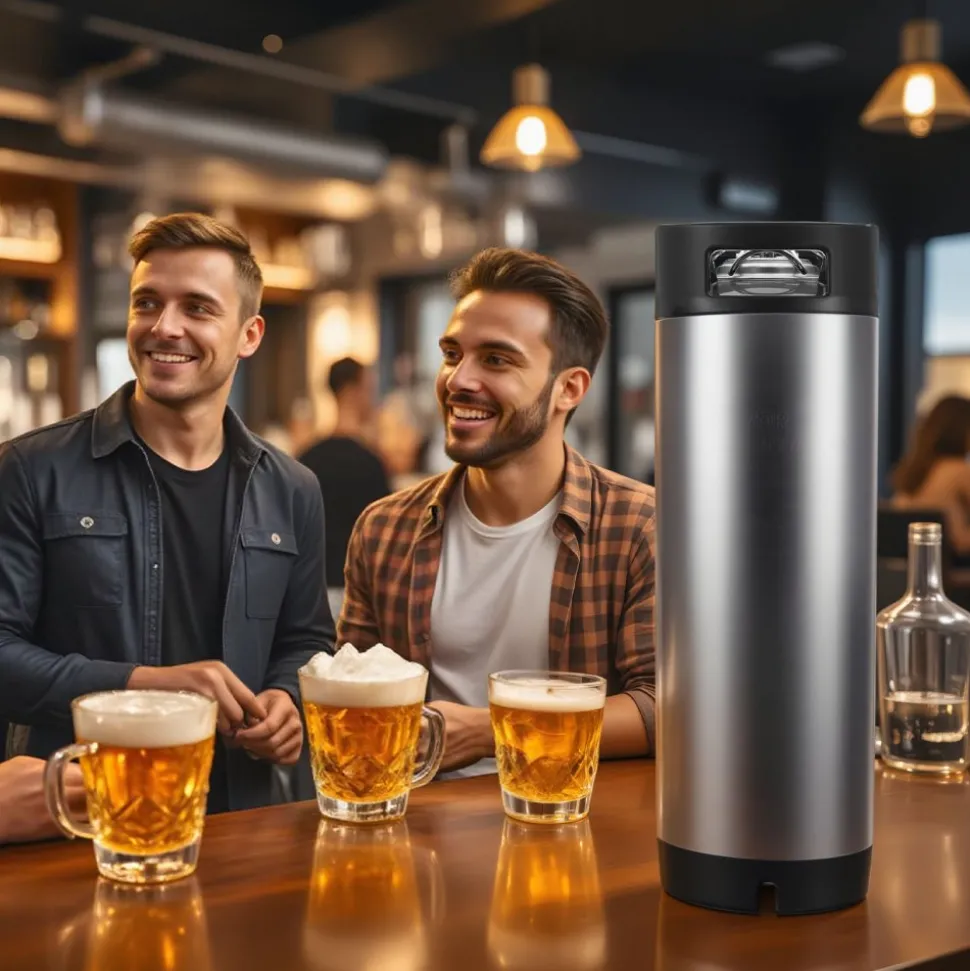 VEVOR Corny Keg, 5 Gallon Ball Lock Keg, SUS304 Cold Brew Kegs with Dual Rubber Handles & Heavy-Duty Rubber Bottom, Brewing Equipment for Home Brewing Party, 1 PCS