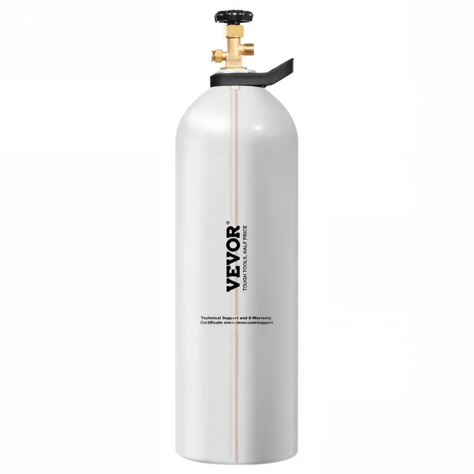 VEVOR CO2 Tank, 20 lbs New Aluminum Alloy Cylinder, CO2 Air Tank with Light Spray Coating, CGA320 Valve, Handle & Purple Copper Siphon, DOT Approved Cylinder for Draft Beer Dispensing and Soda Maker