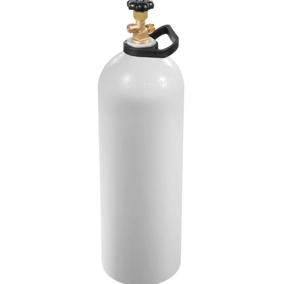 VEVOR CO2 Tank, 20 lbs New Aluminum Alloy Cylinder, CO2 Air Tank with Light Spray Coating, CGA320 Valve, Handle & Purple Copper Siphon, DOT Approved Cylinder for Draft Beer Dispensing and Soda Maker