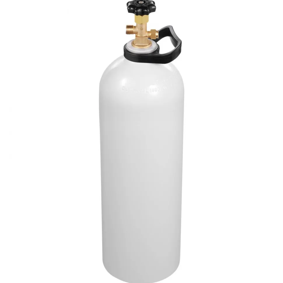 VEVOR CO2 Tank, 20 lbs New Aluminum Alloy Cylinder, CO2 Air Tank with Light Spray Coating, CGA320 Valve, Handle & Purple Copper Siphon, DOT Approved Cylinder for Draft Beer Dispensing and Soda Maker