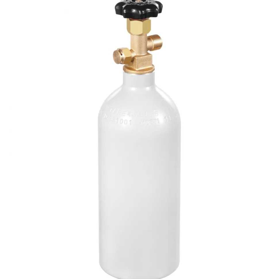 VEVOR CO2 Tank, 2.5 lbs New Aluminum Alloy Cylinder, CO2 Air Tank with Light Gray Spray Coating, CGA320 Valve & Adjustable Pressure, DOT Approved Cylinder for Draft Beer Dispensing and Soda Maker