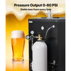 VEVOR CO2 Tank, 20 lbs New Aluminum Alloy Cylinder, CO2 Air Tank with Spray Coating, CGA320 Valve, Handle & Adjustable Pressure, DOT & TC Approved Cylinder for Draft Beer Dispensing and Soda Maker