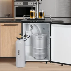 VEVOR CO2 Tank, 20 lbs New Aluminum Alloy Cylinder, CO2 Air Tank with Spray Coating, CGA320 Valve, Handle & Adjustable Pressure, DOT & TC Approved Cylinder for Draft Beer Dispensing and Soda Maker