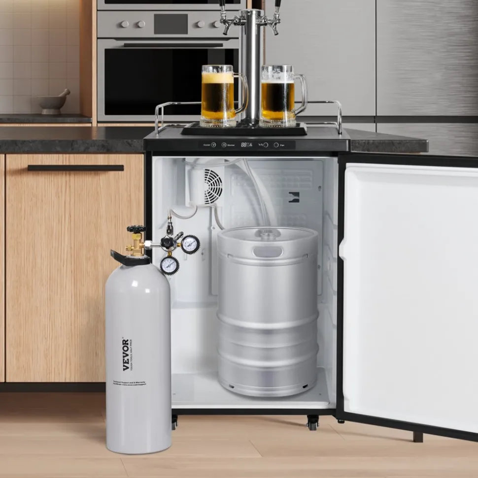 VEVOR CO2 Tank, 20 lbs New Aluminum Alloy Cylinder, CO2 Air Tank with Spray Coating, CGA320 Valve, Handle & Adjustable Pressure, DOT & TC Approved Cylinder for Draft Beer Dispensing and Soda Maker