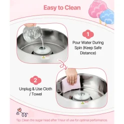 VEVOR Cotton Candy Machine Commercial, 1000W Electric Candy Floss Maker, Easy Use with 15 inch Stainless Steel Bowl and Sugar Scoop, Makes Hard Candy for Home Kids Birthday, Family Party, Blue