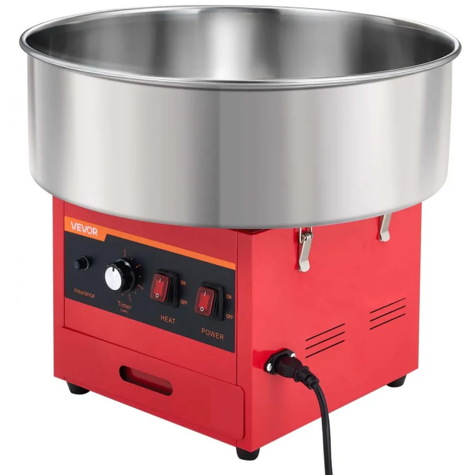 VEVOR Cotton Candy Machine Commercial 1000W Electric Candy Floss Maker Blue, Ideal for Home, Carnival, Birthday, Family Party, Easy Use with 20.5 in Stainless Steel Bowl, Storage Drawer, Sugar Scoop