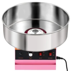 VEVOR Cotton Candy Machine Commercial 1000W Electric Candy Floss Maker Pink, Ideal for Home, Carnival, Birthday, Family Party, Easy Use with 20.5 in Stainless Steel Bowl, Storage Tray and Sugar Scoop