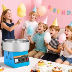 VEVOR Cotton Candy Machine Commercial, 1000W Electric Candy Floss Maker, Easy Use with 15 inch Stainless Steel Bowl and Sugar Scoop, Makes Hard Candy for Home Kids Birthday, Family Party, Blue